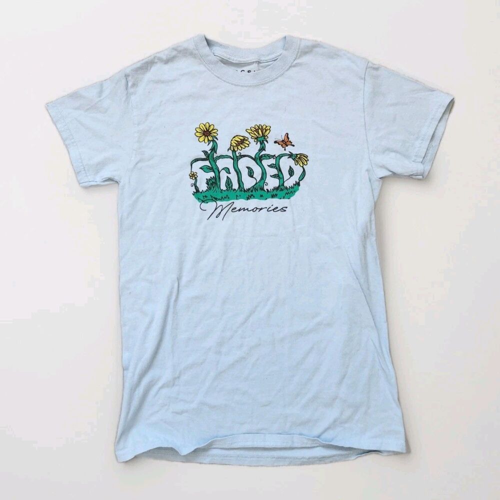 PacSun 'Faded Memories' Graphic Print Crewneck Short Sleeve Shirt Sz S GUC